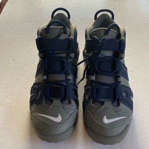 NIKE AIR More Uptempo Men’s Gray/ Navy Leather Upper Shoes 921948-003 Size 8.5US